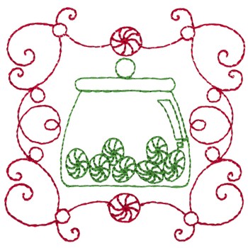 Candy Jar Machine Embroidery Design