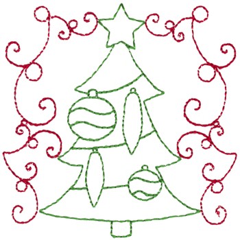 Christmas Tree Machine Embroidery Design