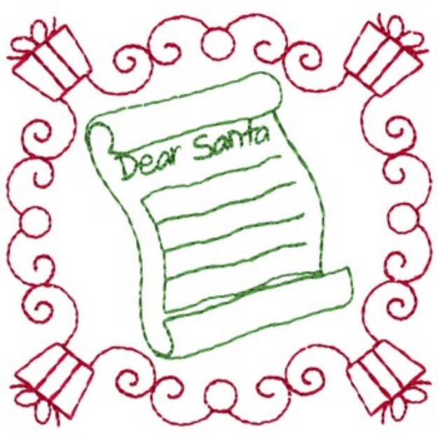 Picture of Santa Letter Machine Embroidery Design