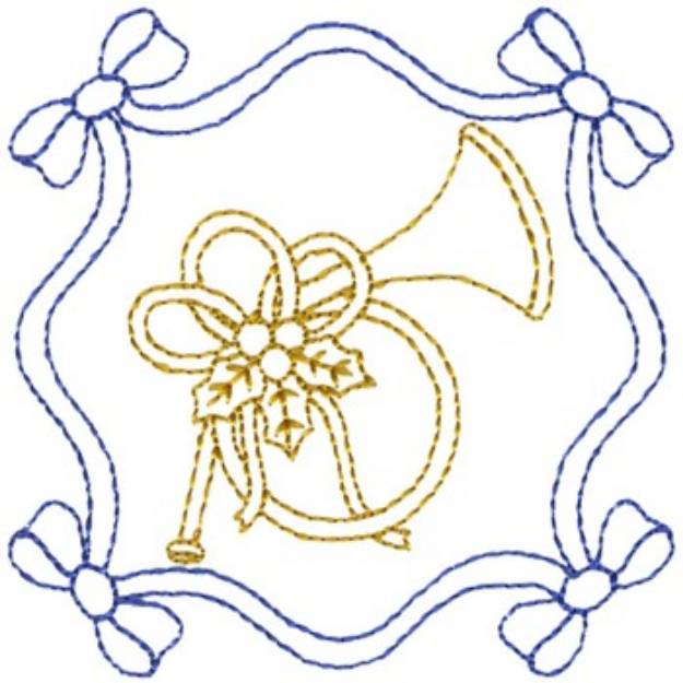 Picture of French Horn Machine Embroidery Design