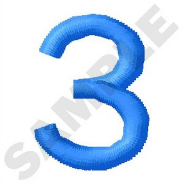 Picture of Number Three Machine Embroidery Design