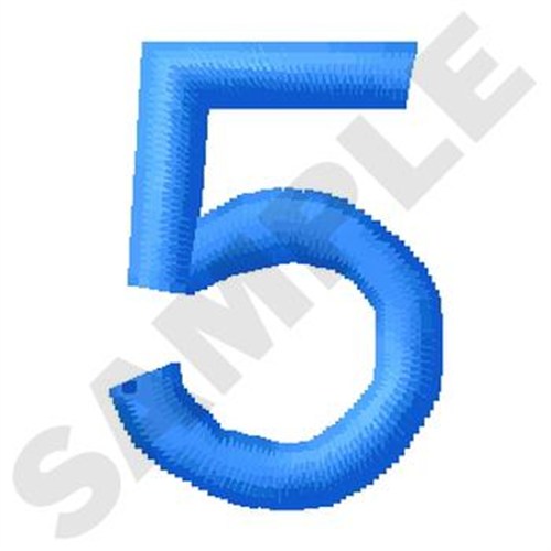 Number Five Machine Embroidery Design