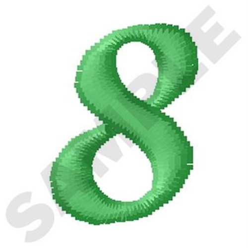 Inky Dinky Number 8 Machine Embroidery Design