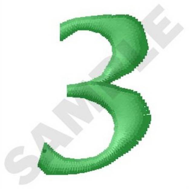 Picture of Inky Dinky Number 3 Machine Embroidery Design
