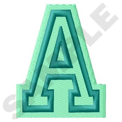 Jersey Letter A Machine Embroidery Design