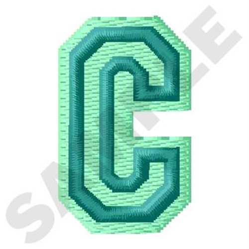 Jersey Letter C Machine Embroidery Design