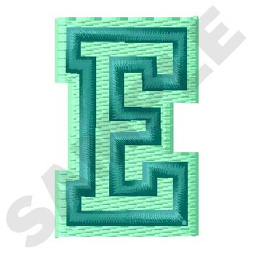 Jersey Letter E Machine Embroidery Design