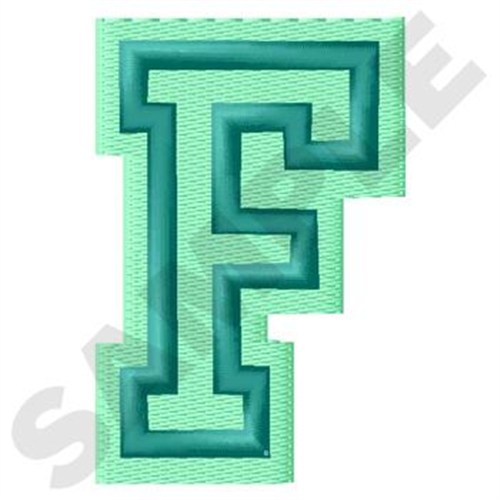 Jersey Letter F Machine Embroidery Design