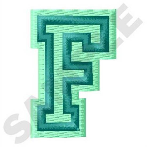 Picture of Jersey Letter F Machine Embroidery Design