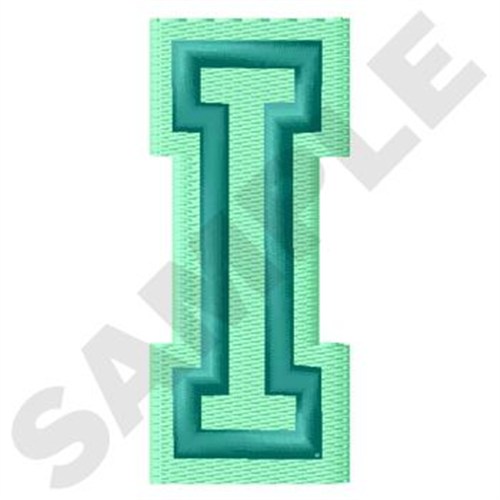 Jersey Letter I Machine Embroidery Design