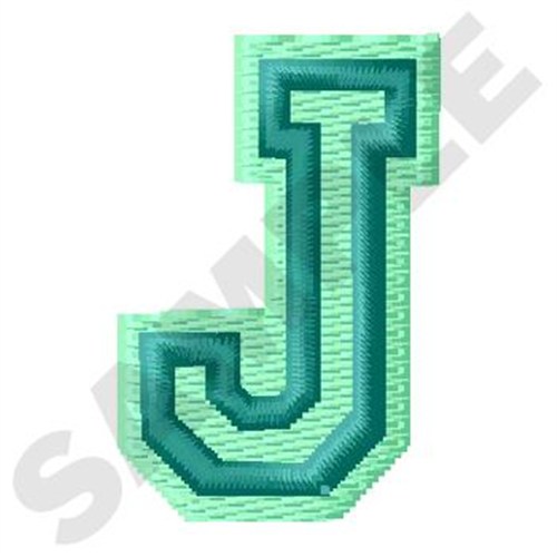 Jersey Letter J Machine Embroidery Design