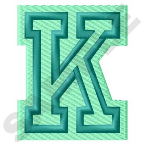 Jersey Letter K Machine Embroidery Design