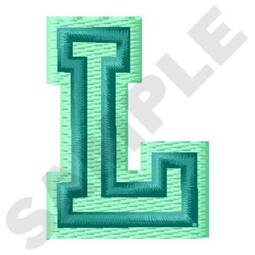 Jersey Letter L Machine Embroidery Design