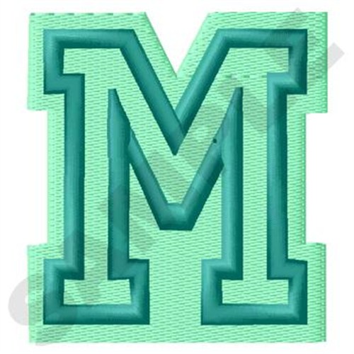 Jersey Letter M Machine Embroidery Design