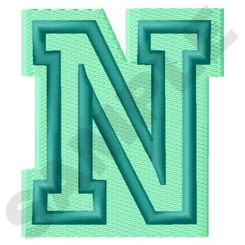 Jersey Letter N Machine Embroidery Design