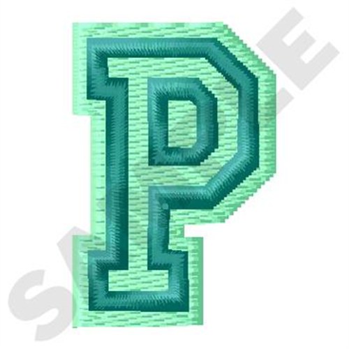 Jersey Letter P Machine Embroidery Design