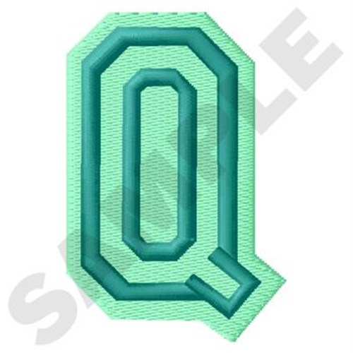 Jersey Letter Q Machine Embroidery Design