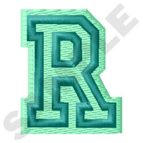 Jersey Letter R Machine Embroidery Design