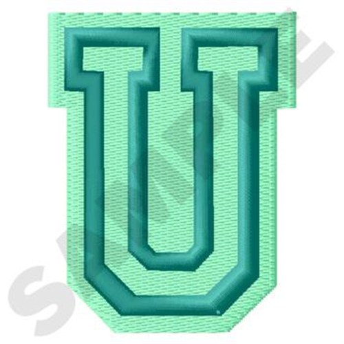 Jersey Letter U Machine Embroidery Design