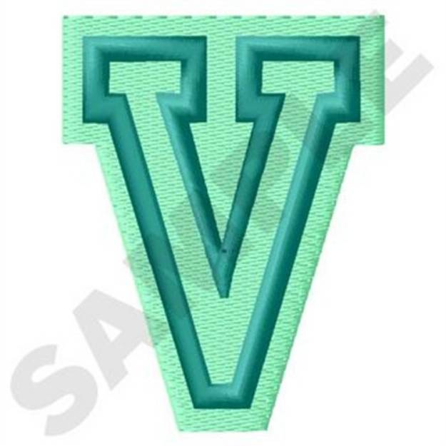 Picture of Jersey Letter V Machine Embroidery Design
