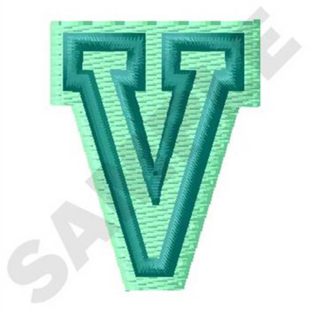 Picture of Jersey Letter V Machine Embroidery Design