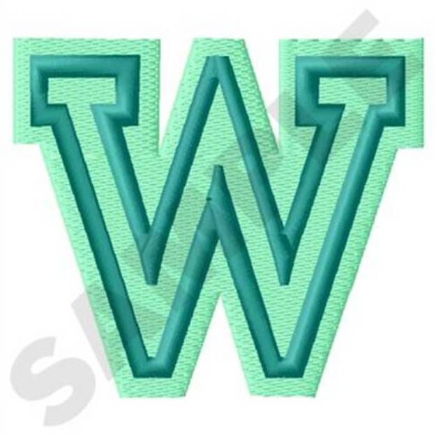 Picture of Jersey Letter W Machine Embroidery Design