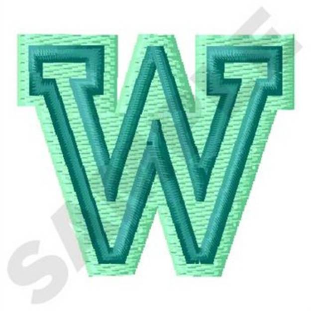 Picture of Jersey Letter W Machine Embroidery Design