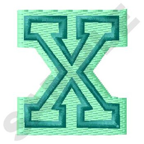 Jersey Letter X Machine Embroidery Design