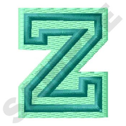 Jersey Letter Z Machine Embroidery Design