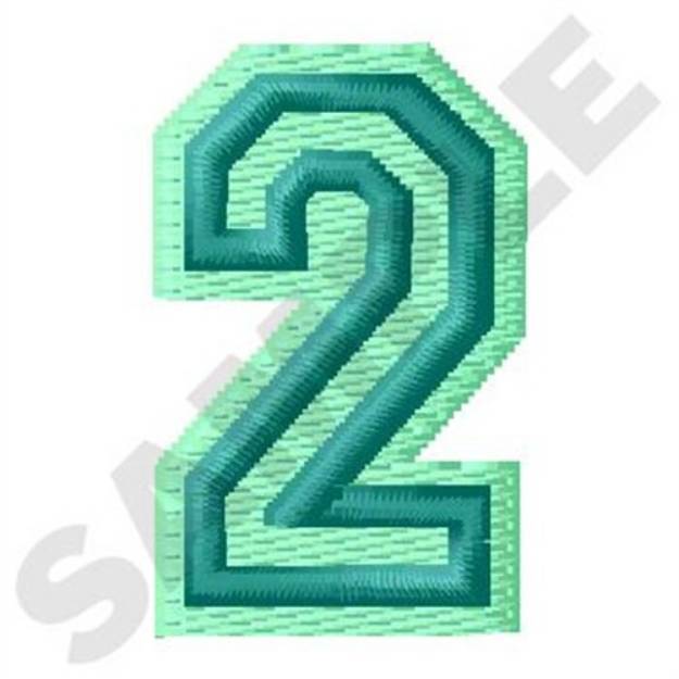Picture of Jersey Number 2 Machine Embroidery Design