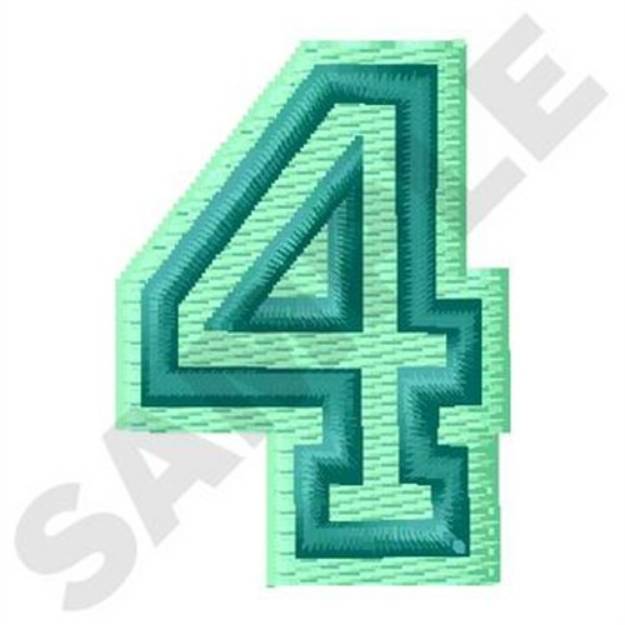 Picture of Jersey Number 4 Machine Embroidery Design