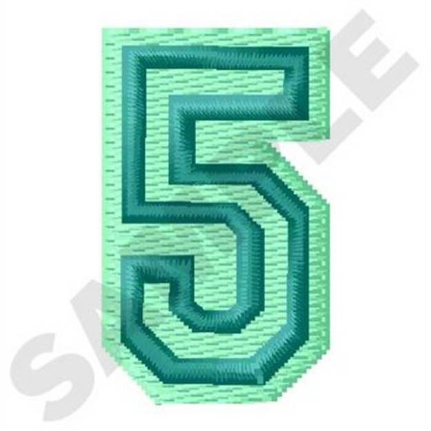 Picture of Jersey Number 5 Machine Embroidery Design