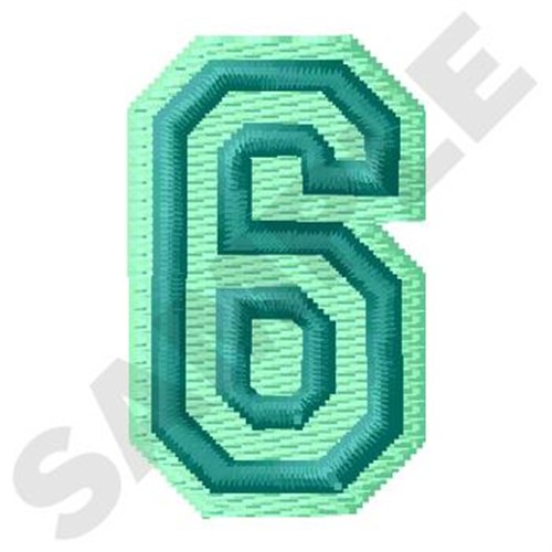 Jersey Number 6 Machine Embroidery Design