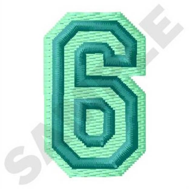 Picture of Jersey Number 6 Machine Embroidery Design