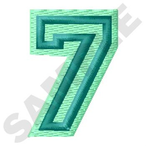 Jersey Number 7 Machine Embroidery Design