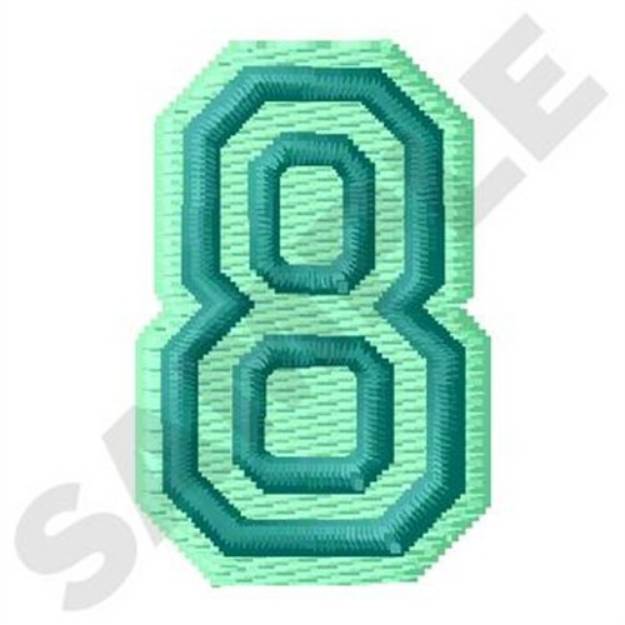 Picture of Jersey Number 8 Machine Embroidery Design