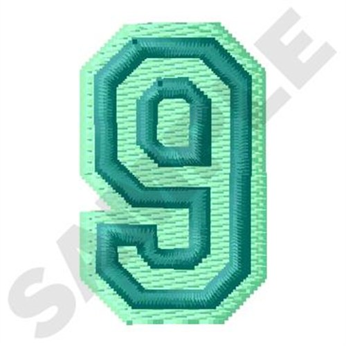 Jersey Number 9 Machine Embroidery Design