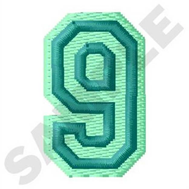 Picture of Jersey Number 9 Machine Embroidery Design