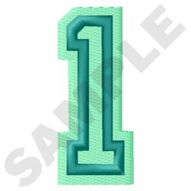 Picture of Jersey Number 1 Machine Embroidery Design