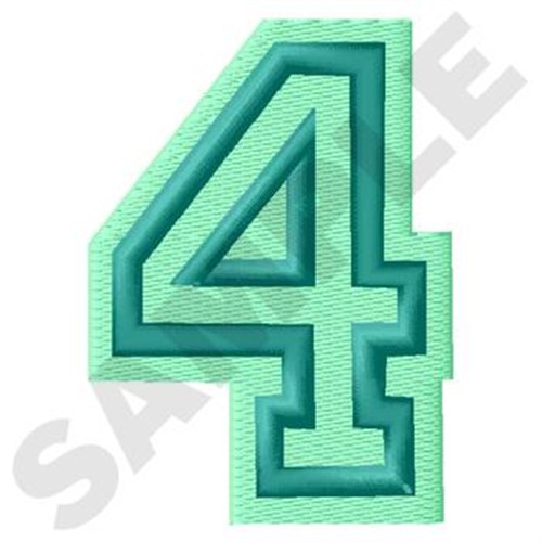 Jersey Number 4 Machine Embroidery Design
