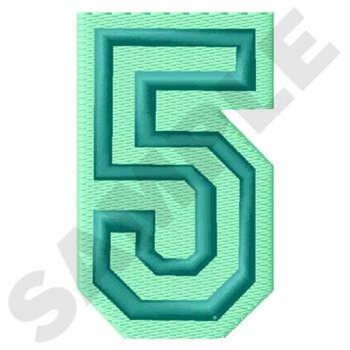 Jersey Number 5 Machine Embroidery Design