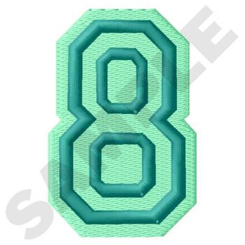 Jersey Number 8 Machine Embroidery Design
