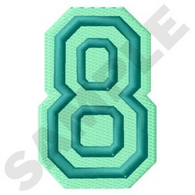 Picture of Jersey Number 8 Machine Embroidery Design