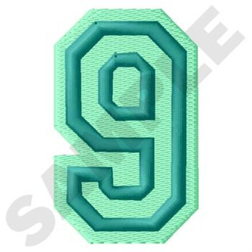 Jersey Number 9 Machine Embroidery Design