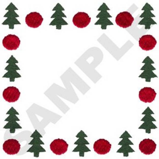 Picture of Christmas Trees Frame Machine Embroidery Design