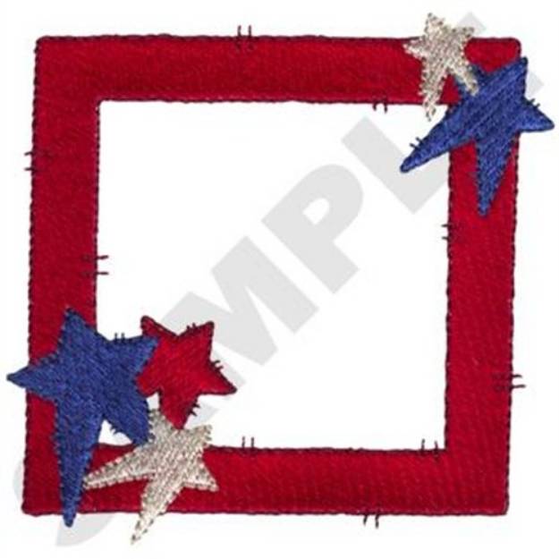 Picture of Stars Frame Machine Embroidery Design