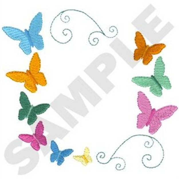 Picture of Butterflies Frame Machine Embroidery Design