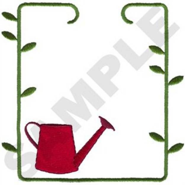 Picture of Watering Can Frame Machine Embroidery Design