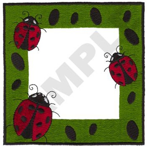 Ladybug Frame Machine Embroidery Design