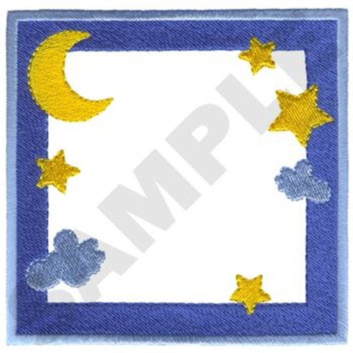 Moon & Stars Border Machine Embroidery Design
